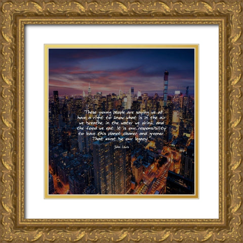 John Lewis Quote: Our Legacy Gold Ornate Wood Framed Art Print with Double Matting by ArtsyQuotes