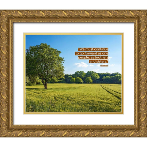 John Lewis Quote: Brothers and Sisters Gold Ornate Wood Framed Art Print with Double Matting by ArtsyQuotes