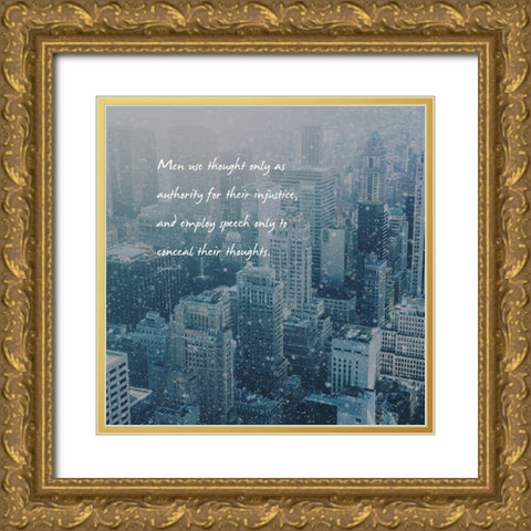 Voltaire Quote: Injustice Gold Ornate Wood Framed Art Print with Double Matting by ArtsyQuotes