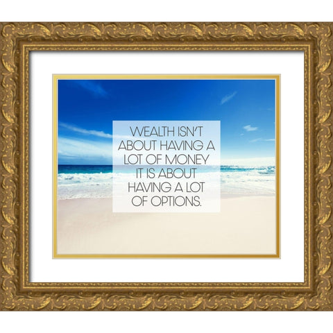 Artsy Quotes Quote: Wealth and Options Gold Ornate Wood Framed Art Print with Double Matting by ArtsyQuotes