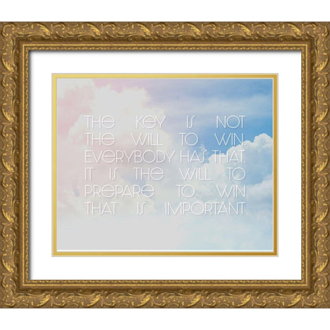 Bobby Knight Quote: The Will to Win Gold Ornate Wood Framed Art Print with Double Matting by ArtsyQuotes