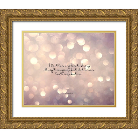 Viola Davis Quote: Worrying Gold Ornate Wood Framed Art Print with Double Matting by ArtsyQuotes