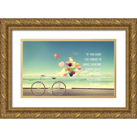 Artsy Quotes Quote: Make Someone Happy Gold Ornate Wood Framed Art Print with Double Matting by ArtsyQuotes