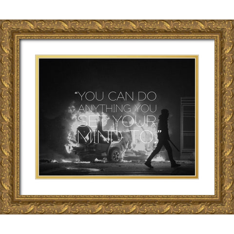 Eminem Quote: You Can Do Anything Gold Ornate Wood Framed Art Print with Double Matting by ArtsyQuotes