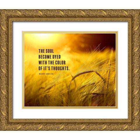 Macrus Aurelius Quote: The Soul Gold Ornate Wood Framed Art Print with Double Matting by ArtsyQuotes