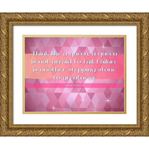 Oprah Winfrey Quote: Not Afraid to Fail Gold Ornate Wood Framed Art Print with Double Matting by ArtsyQuotes