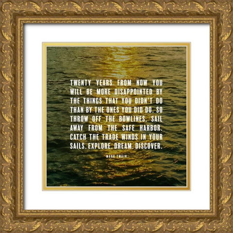 Mark Twain Quote: Disappointed Gold Ornate Wood Framed Art Print with Double Matting by ArtsyQuotes