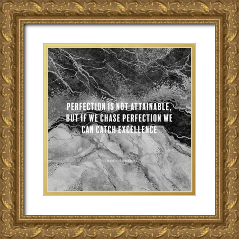 Vince Lombardi Quote: Catch Excellence Gold Ornate Wood Framed Art Print with Double Matting by ArtsyQuotes