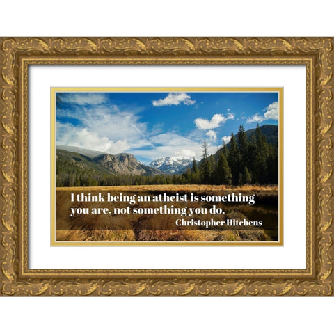 Christopher Hitchens Quote: Atheist Gold Ornate Wood Framed Art Print with Double Matting by ArtsyQuotes