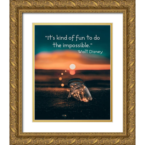 Walt Disney Quote: Kind of Fun Gold Ornate Wood Framed Art Print with Double Matting by ArtsyQuotes