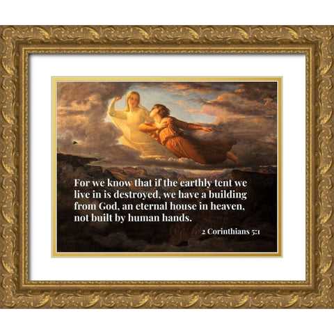 Bible Verse Quote 2 Corinthians 5:1, Louis Janmot - Poem of the Soul 17 The Ideal Gold Ornate Wood Framed Art Print with Double Matting by ArtsyQuotes