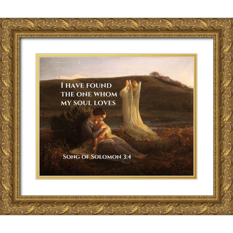 Bible Verse Quote Song of Solomon 3:4, Anne Francois Janmot - The Angel and the Mother Gold Ornate Wood Framed Art Print with Double Matting by ArtsyQuotes