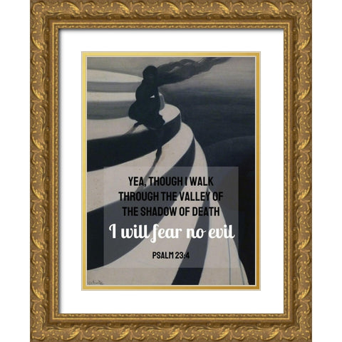 Bible Verse Quote Psalm 23:4, Leon Spilliaert - Vertigo 2 Gold Ornate Wood Framed Art Print with Double Matting by ArtsyQuotes