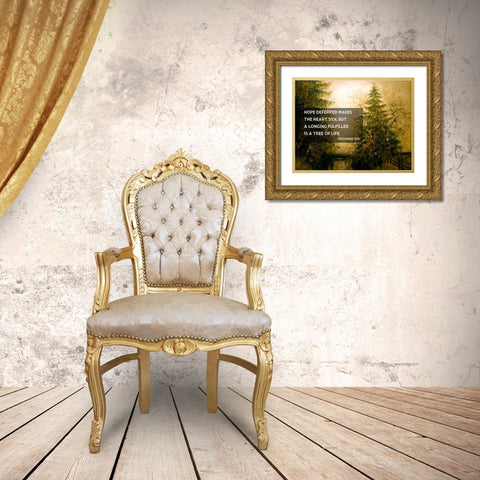 Bible Verse Quote Proverbs 13:12, Laszlo Mednyanszky  - Riverside Trees Gold Ornate Wood Framed Art Print with Double Matting by ArtsyQuotes