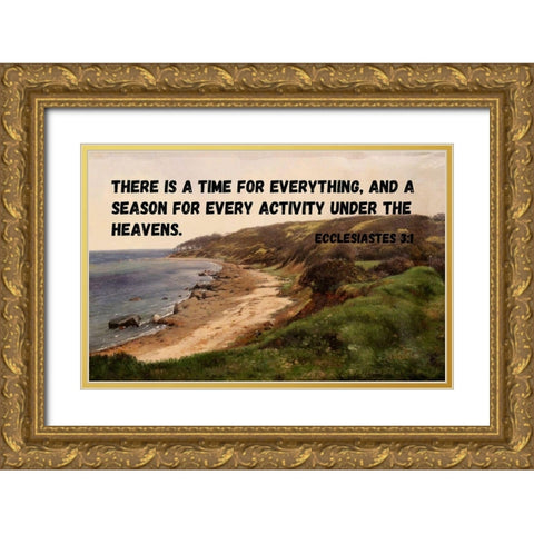 Bible Verse Quote Ecclesiastes 3:1, Carl Fredrik Aagard - Coastal Gold Ornate Wood Framed Art Print with Double Matting by ArtsyQuotes