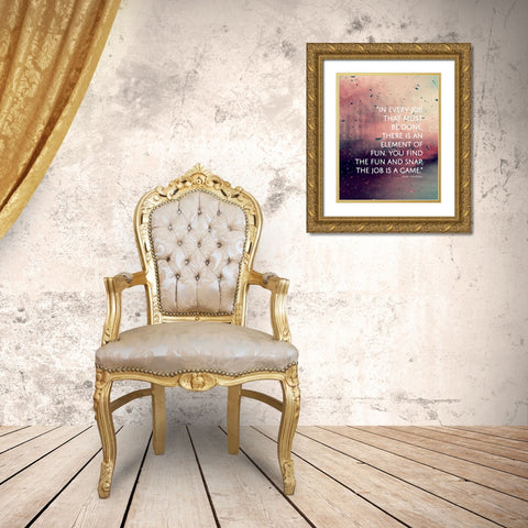 Mary Poppins Quote: Element of Fun Gold Ornate Wood Framed Art Print with Double Matting by ArtsyQuotes