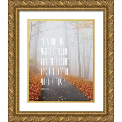 Abraham Lincoln Quote: Life in Your Years Gold Ornate Wood Framed Art Print with Double Matting by ArtsyQuotes