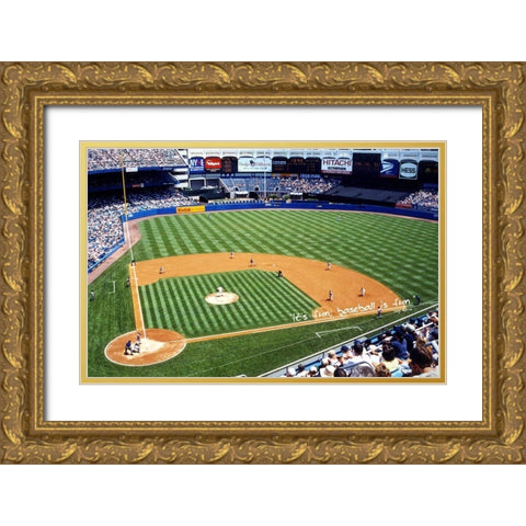 Yogi Berra Quote: Baseball is Fun Gold Ornate Wood Framed Art Print with Double Matting by ArtsyQuotes