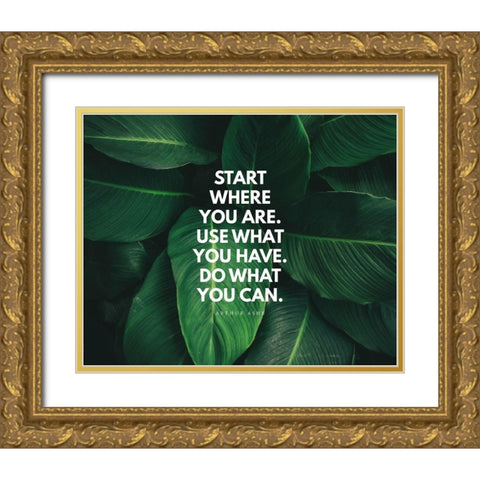 Arthur Ashe Quote: Do What You Can Gold Ornate Wood Framed Art Print with Double Matting by ArtsyQuotes