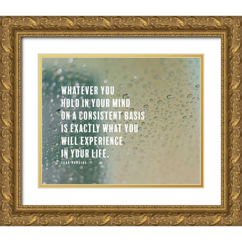 Tony Robbins Quote: Experience Gold Ornate Wood Framed Art Print with Double Matting by ArtsyQuotes