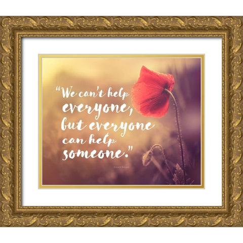 Ronald Reagan Quote: Help Gold Ornate Wood Framed Art Print with Double Matting by ArtsyQuotes