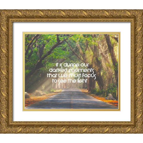Aristotle Onassis Quote: Darkest Moments Gold Ornate Wood Framed Art Print with Double Matting by ArtsyQuotes