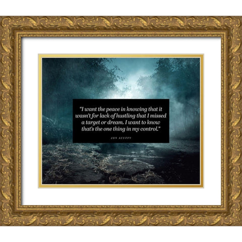 Jon Acuff Quote: I Want Peace Gold Ornate Wood Framed Art Print with Double Matting by ArtsyQuotes