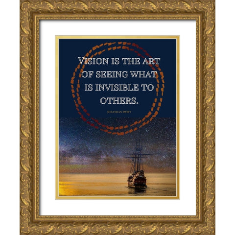 Jonathan Swift Quote: Art of Seeing Gold Ornate Wood Framed Art Print with Double Matting by ArtsyQuotes