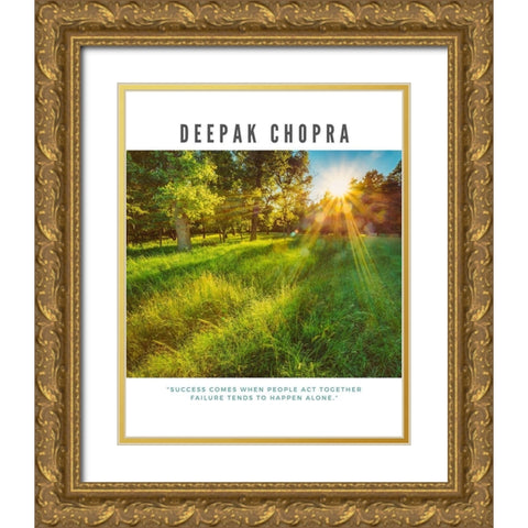 Deepak Chopra Quote: Act Together Gold Ornate Wood Framed Art Print with Double Matting by ArtsyQuotes