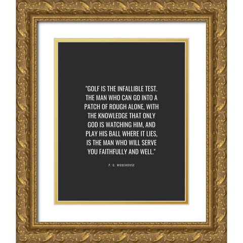 P. G. Wodehouse Quote: Golf Gold Ornate Wood Framed Art Print with Double Matting by ArtsyQuotes