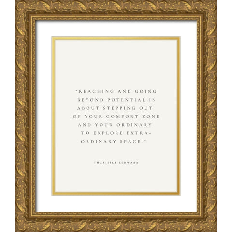 Thabisile Ledwaba Quote: Potential Gold Ornate Wood Framed Art Print with Double Matting by ArtsyQuotes