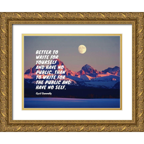 Cyril Connolly Quote: Have No Self Gold Ornate Wood Framed Art Print with Double Matting by ArtsyQuotes