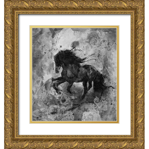 Gallop VI Gold Ornate Wood Framed Art Print with Double Matting by Wiley, Marta