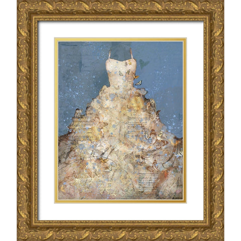 Butterfly Dress VI Gold Ornate Wood Framed Art Print with Double Matting by Wiley, Marta