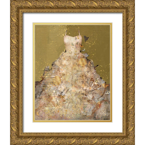 Butterfly Dress VIII Gold Ornate Wood Framed Art Print with Double Matting by Wiley, Marta