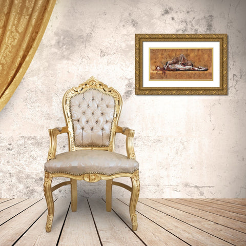 Demon And The Unicorn Gold Ornate Wood Framed Art Print with Double Matting by Wiley, Marta