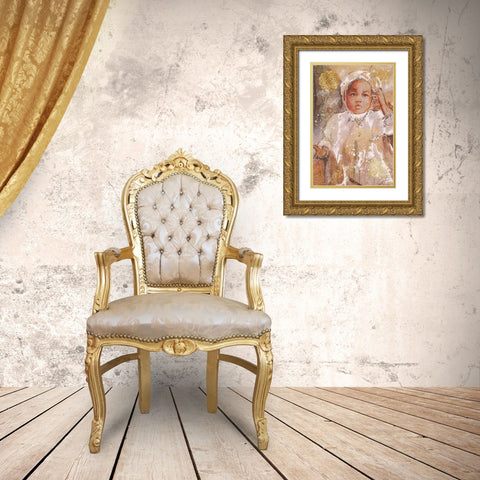 Little African Girl I Gold Ornate Wood Framed Art Print with Double Matting by Wiley, Marta