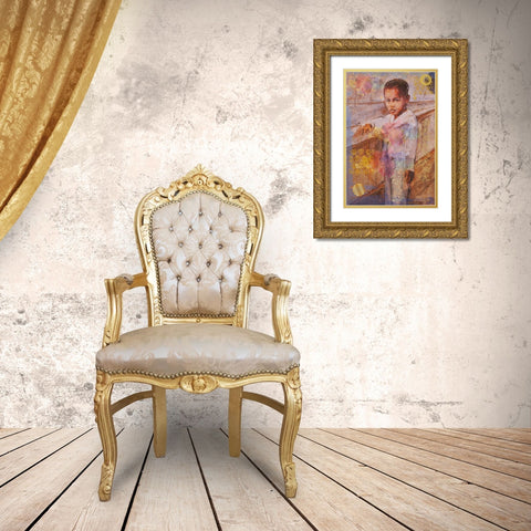 Little African Boy III Gold Ornate Wood Framed Art Print with Double Matting by Wiley, Marta