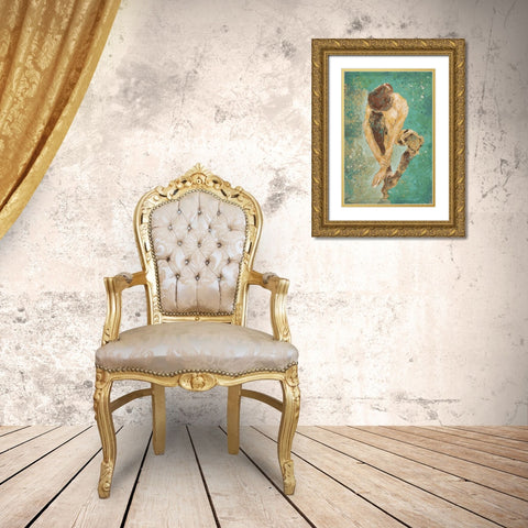 Teal Repose  Gold Ornate Wood Framed Art Print with Double Matting by Wiley, Marta
