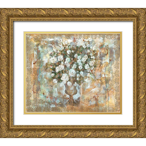 Floral Gold Ornate Wood Framed Art Print with Double Matting by Wiley, Marta