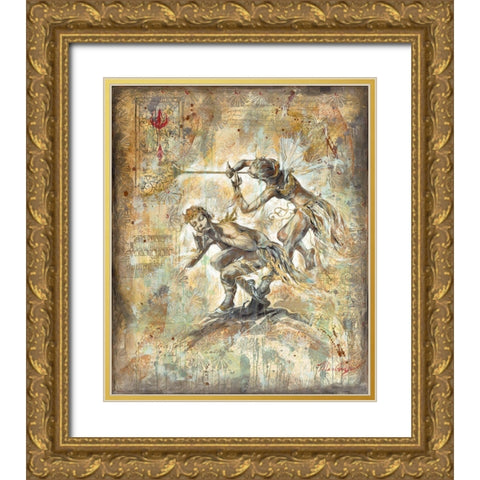 Flute Players Hue Variation Gold Ornate Wood Framed Art Print with Double Matting by Wiley, Marta