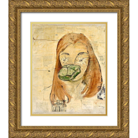 Peyote Gold Ornate Wood Framed Art Print with Double Matting by Wiley, Marta