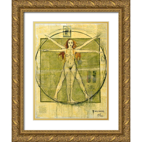 Female Micheal Angelo Gold Ornate Wood Framed Art Print with Double Matting by Wiley, Marta