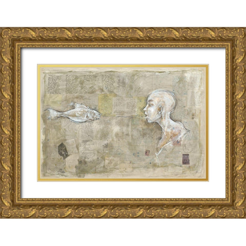 Hook- different border Gold Ornate Wood Framed Art Print with Double Matting by Wiley, Marta