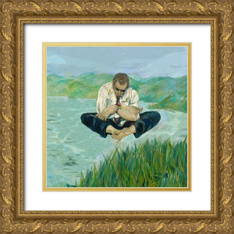 Hands and Feet Man Gold Ornate Wood Framed Art Print with Double Matting by Wiley, Marta