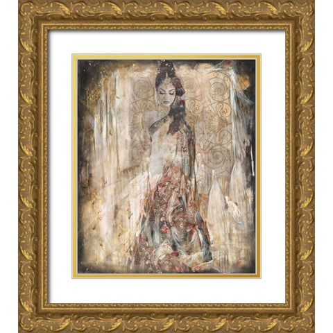 India I Gold Ornate Wood Framed Art Print with Double Matting by Wiley, Marta