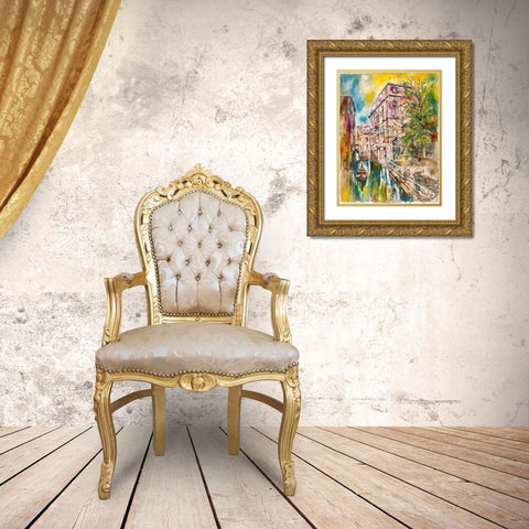 Colorful Italy Gold Ornate Wood Framed Art Print with Double Matting by Wiley, Marta
