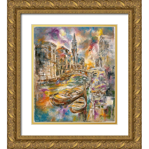 Sepia Italy V Gold Ornate Wood Framed Art Print with Double Matting by Wiley, Marta