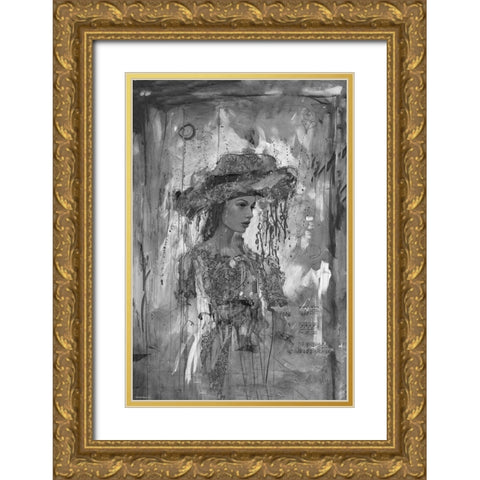 BandW Festive III Gold Ornate Wood Framed Art Print with Double Matting by Wiley, Marta