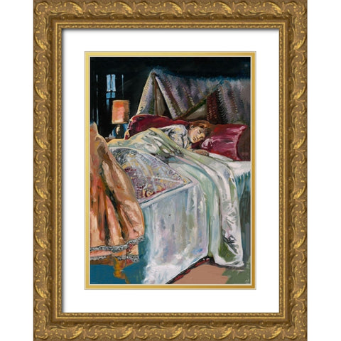 Colorful painting child Gold Ornate Wood Framed Art Print with Double Matting by Wiley, Marta